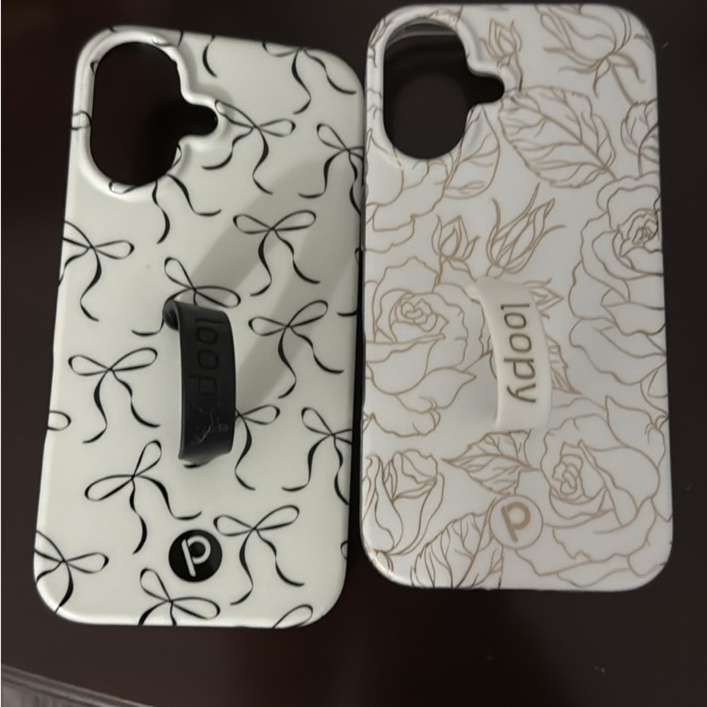 Loopy Case Black Bow and White Rose Phone Cases